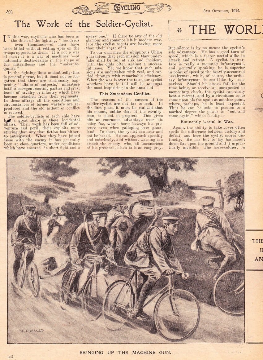 world war one military bicycle soldier cyclist