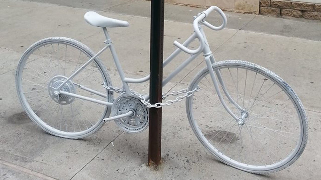 memorializing cyclists with a ghost bike